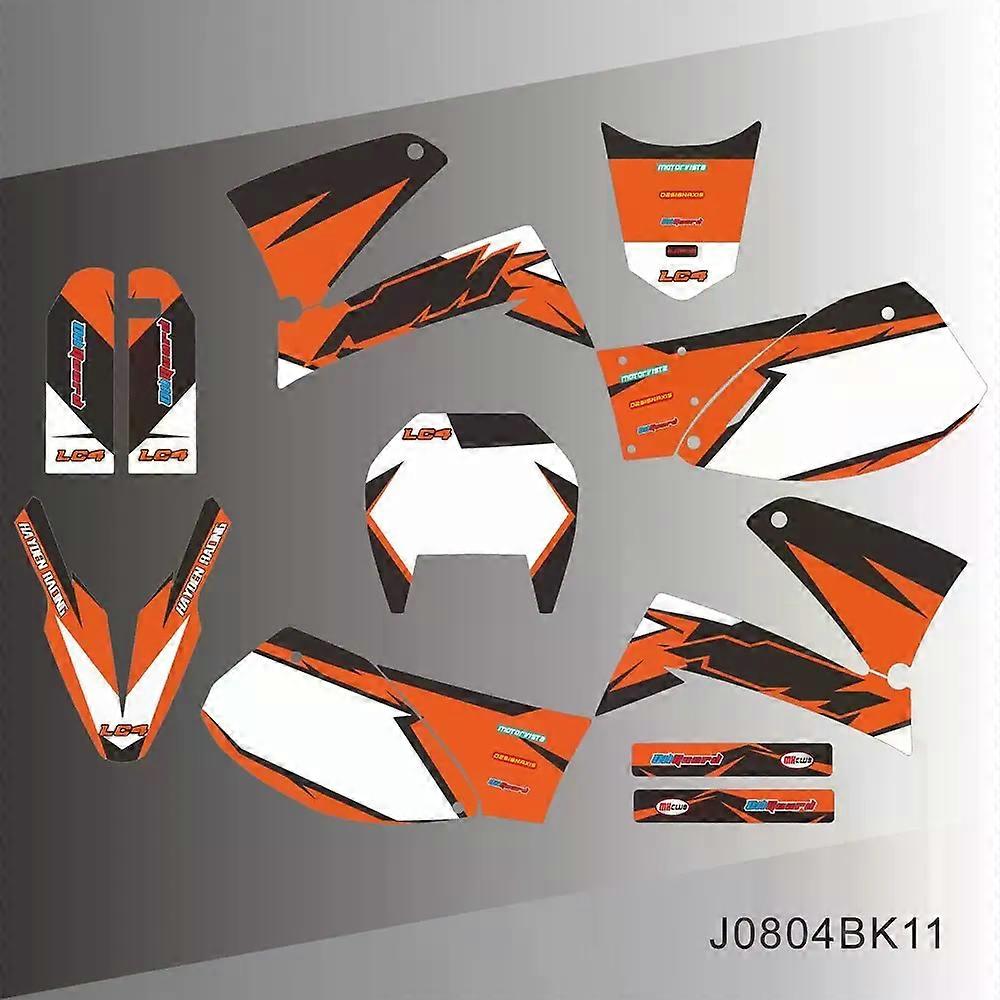 for KTM LC4 Enduro1998 1999 2000 2001 2002 2003 2004 2005 2006 2007 Graphics Decals Stickers Motorcycle Background Custom Number
