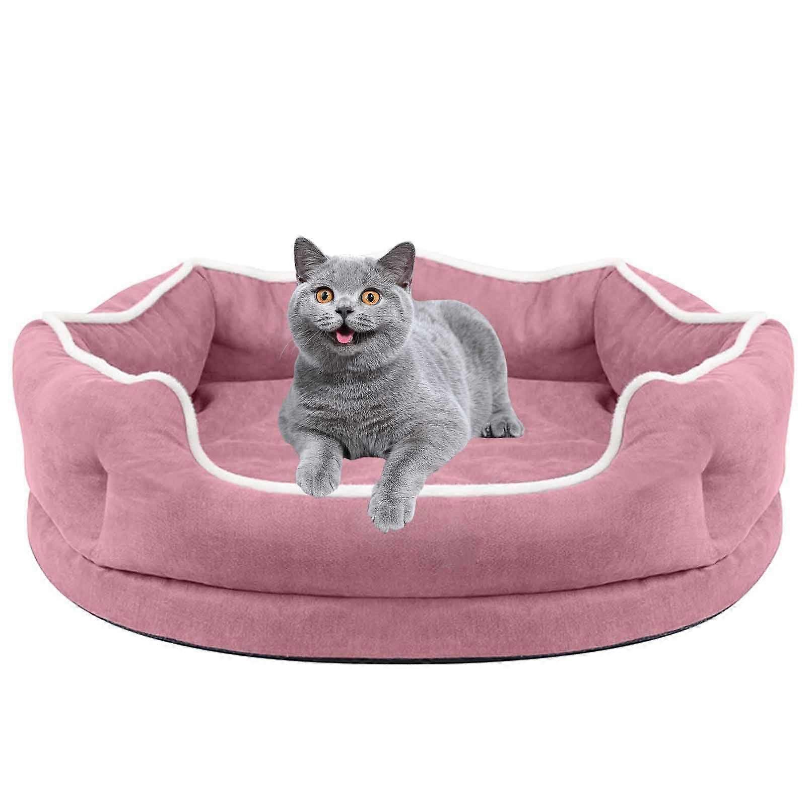 Orthopedic Dog Bed Memory Foam, Washable, Non-Slip, Egg-Shaped Foam Core, Pink, Size S, Dog Sofa
