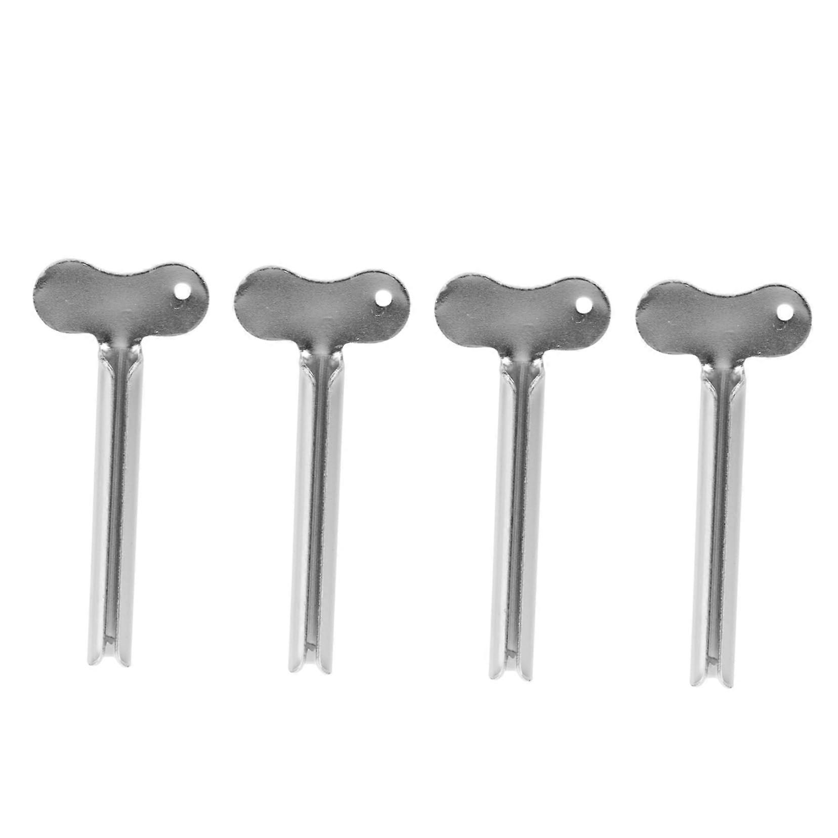 Toothpaste tube squeezer 4 pieces key toothpaste squeezer manual tube squeezer for bathroom durable metal easy to use