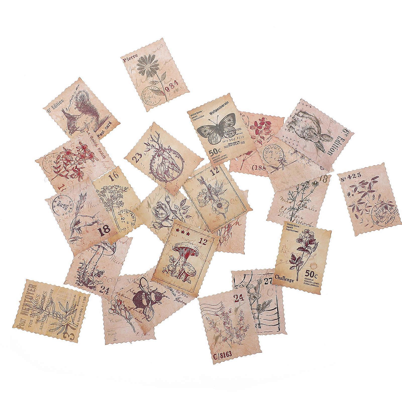 Envelope Seal Stickers 184Pcs Retro Design Plant And Animal Stickers For And Artists Multi Color Scrapbook Decoration