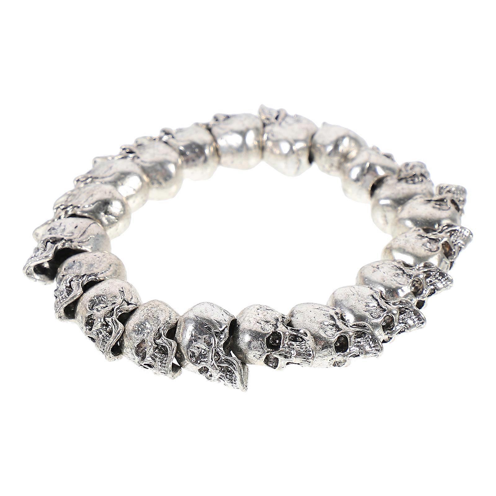 Here's a refined and engaging product description based on the details you provided:

 

**1pc Small Skull Bracelet – Punk Style Wrist Ornament for