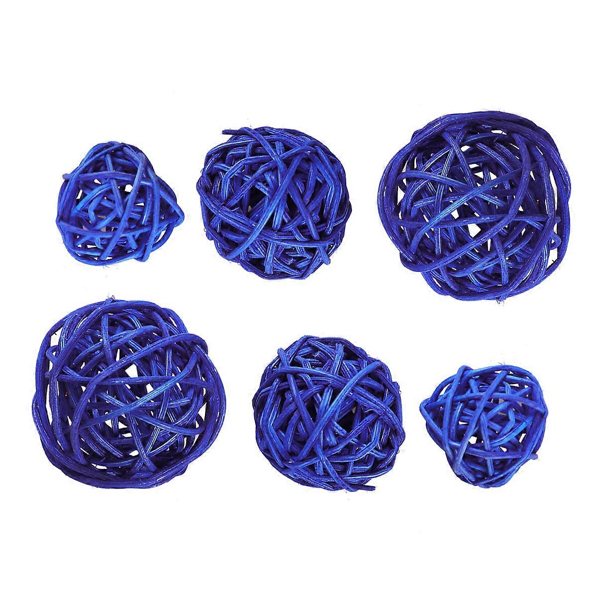 Wicker Rattan Ball Set 15Pcs Perfect For Home Decor And Holiday Celebrations 4Cm Size Natural Style