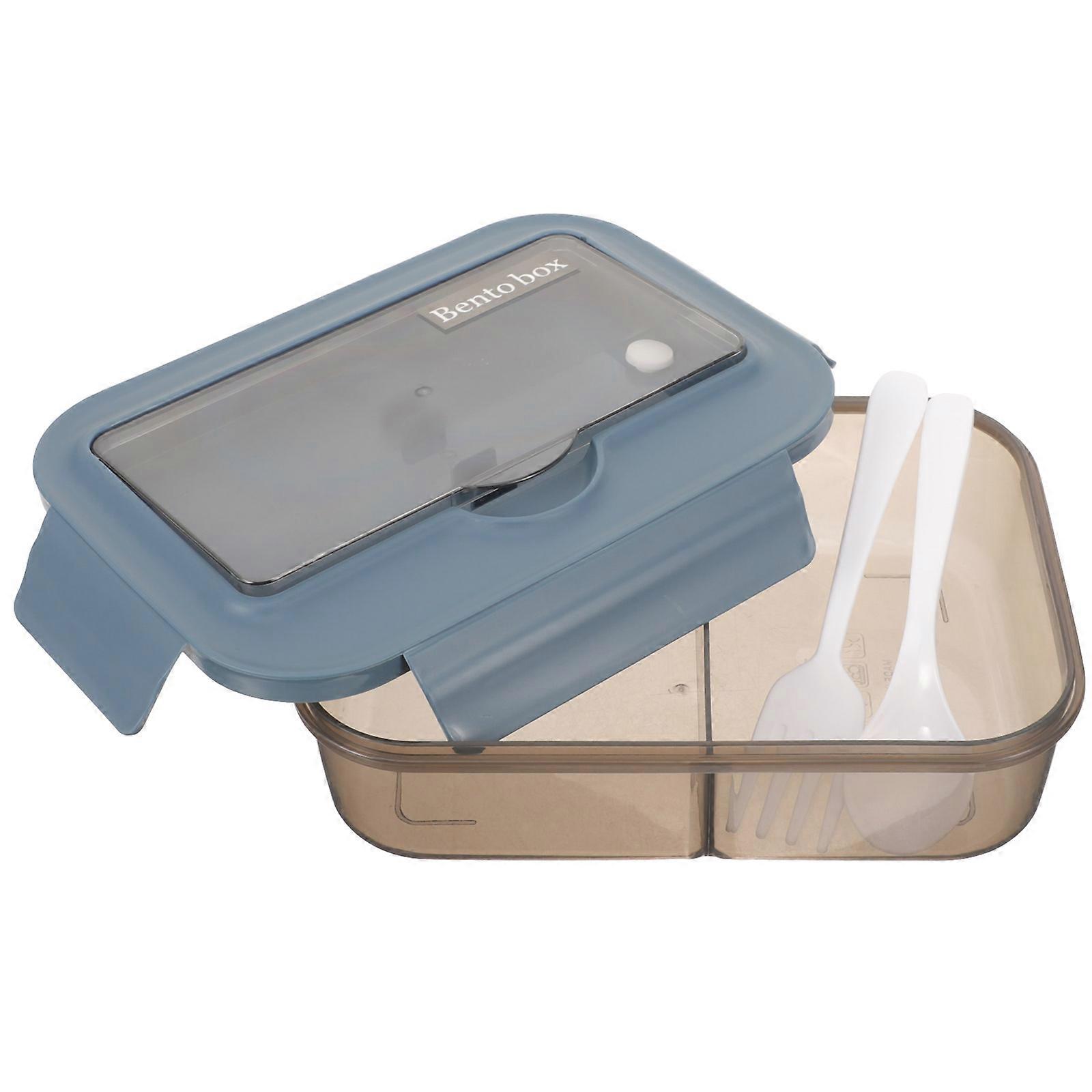 Korean Style Rectangular Lunch Container Designed For Office And Study In Sky Blue Color 22.5X16CM One Set