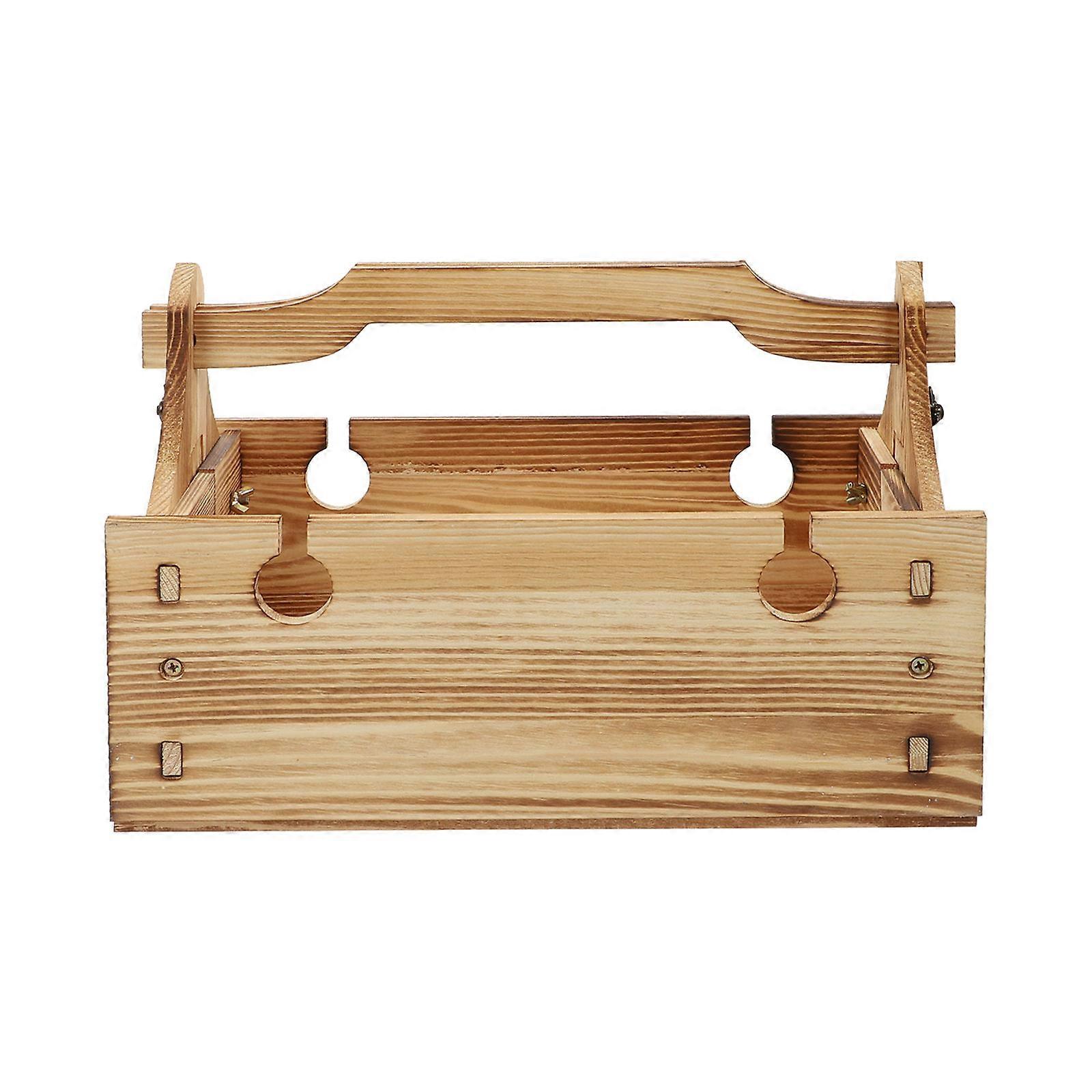 Portable Folding Desk for Outdoor Use Light Brown Synthetic Material Sturdy and Durable