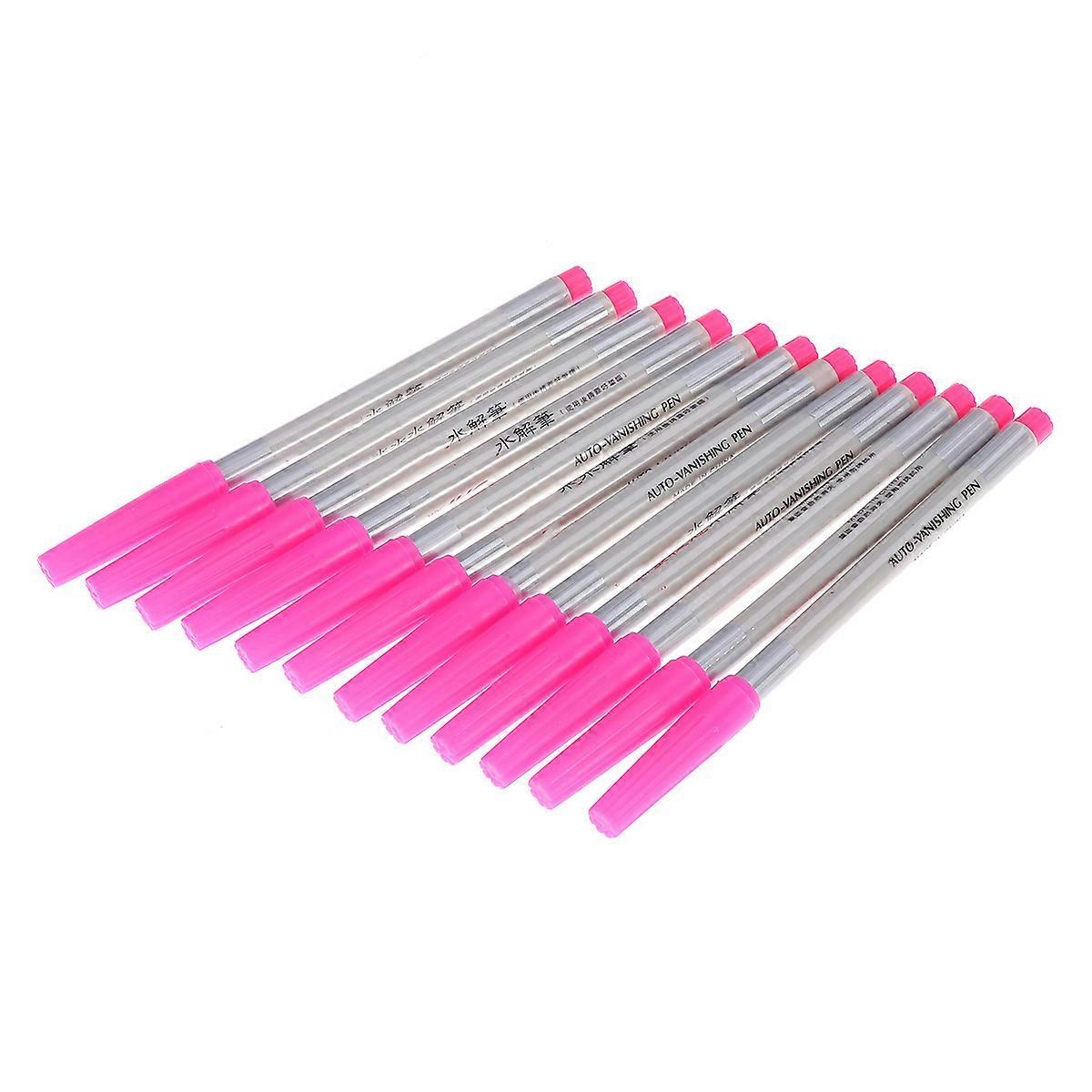 Auto Vanishing Pen 12Pcs With Water Soluble Ink Ideal For Short And Fabric Sewing