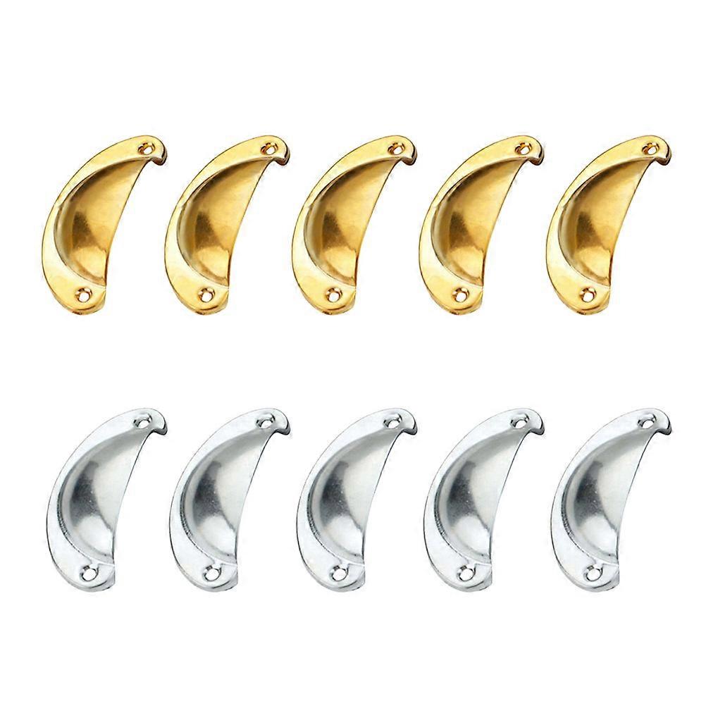 10Pcs Retro Drawer Knobs Shell Shaped Stainless Steel Handles Designed For Home Use And Furniture Hardware