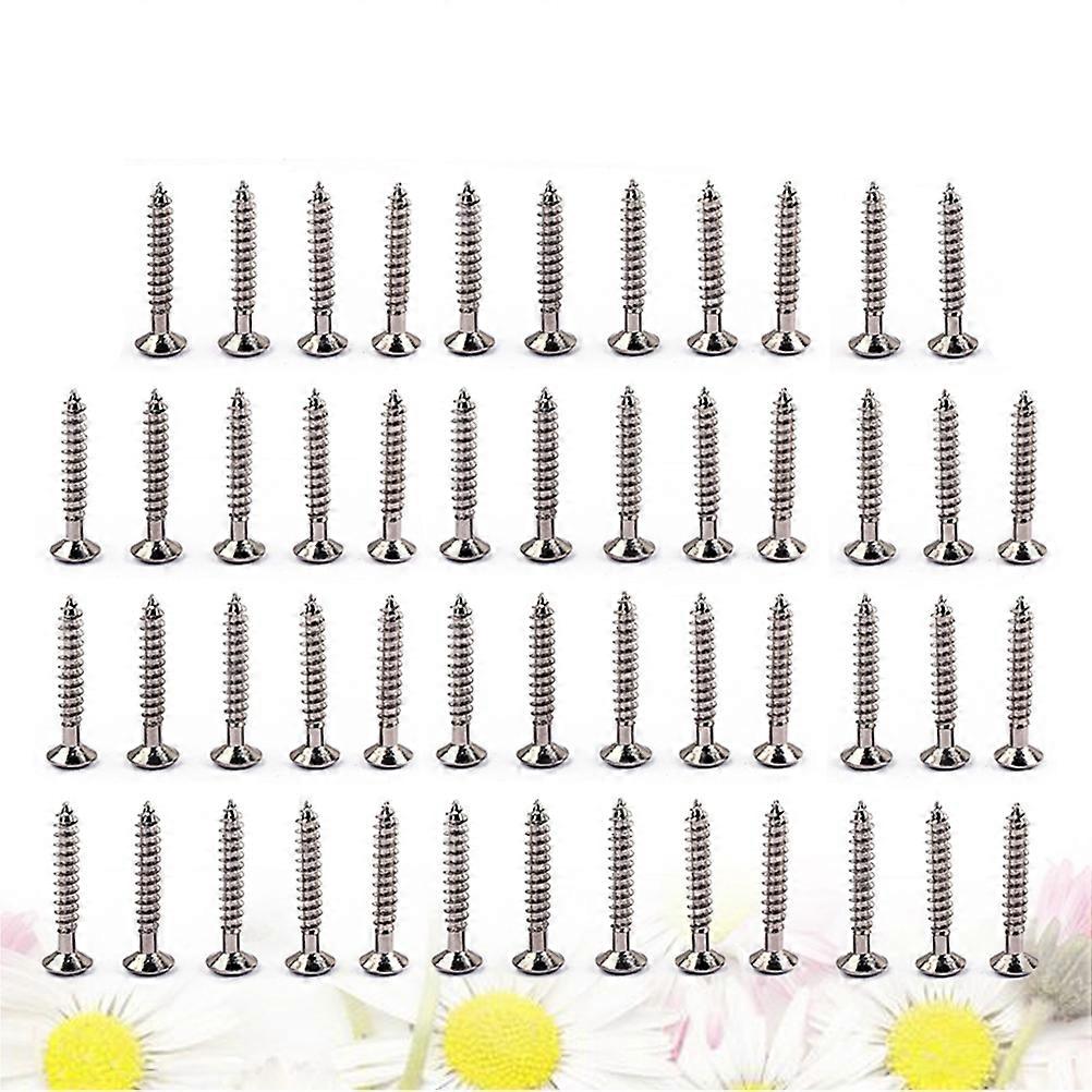 Guitar Bridge Screws Set of 50 Silver Metal for Guitar Use 3.5 x 25 mm