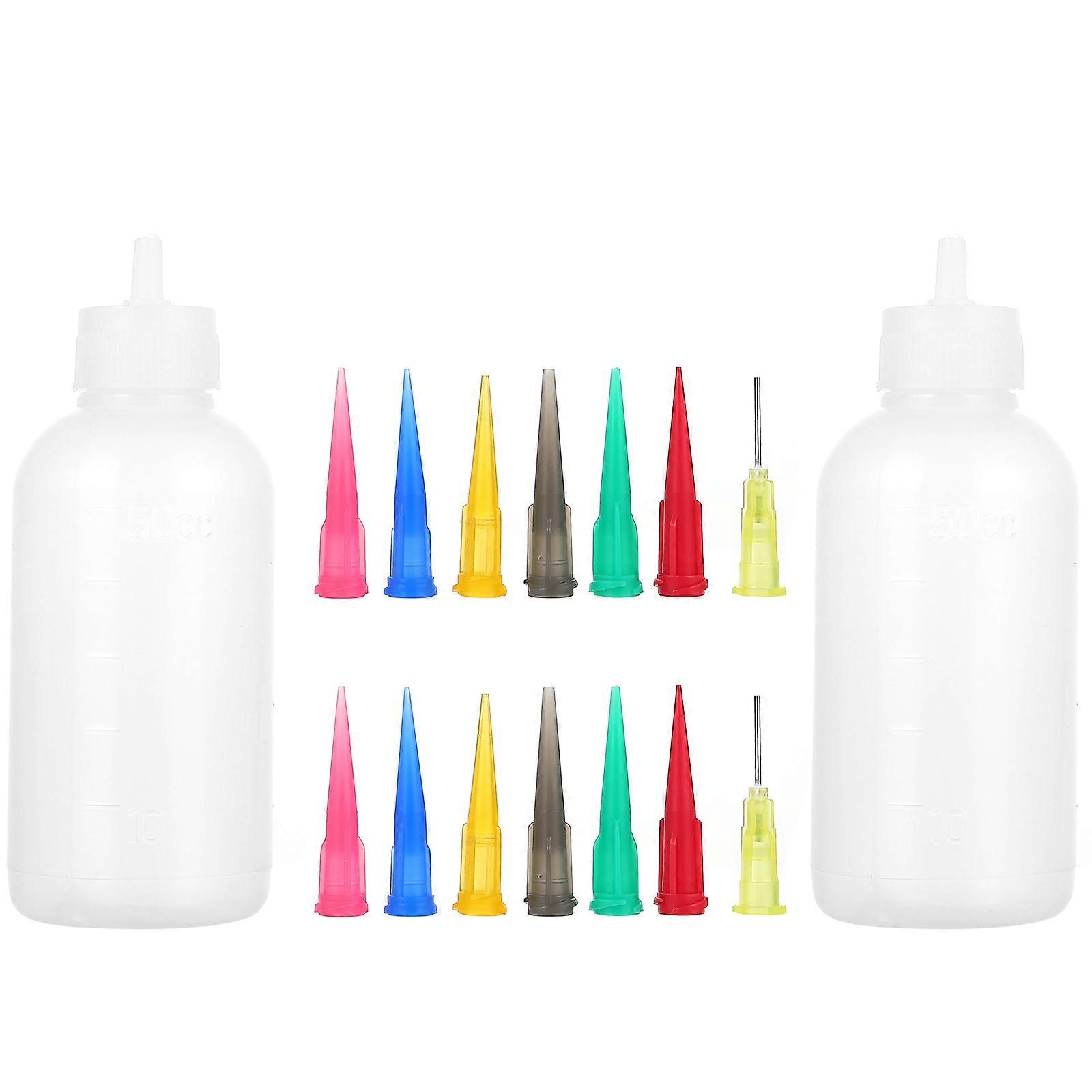 Precision Needle Tip Applicator Bottles for Storage Use Made of Durable Plastic Various Colors Available 2 Sets