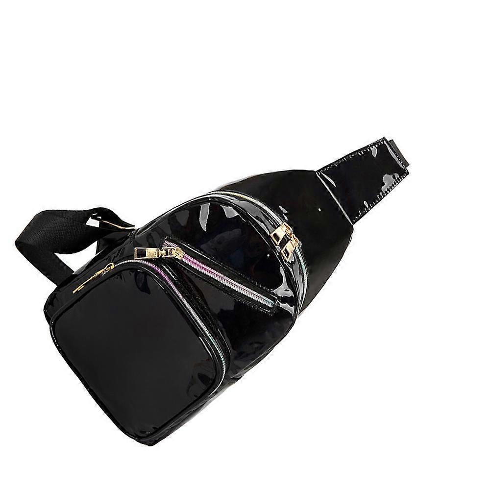 Shiny Fanny Pack Made of Durable and Polyester Adjustable for Outdoor Use Black Fits Most Waistlines 9.84x3.94x1.97in