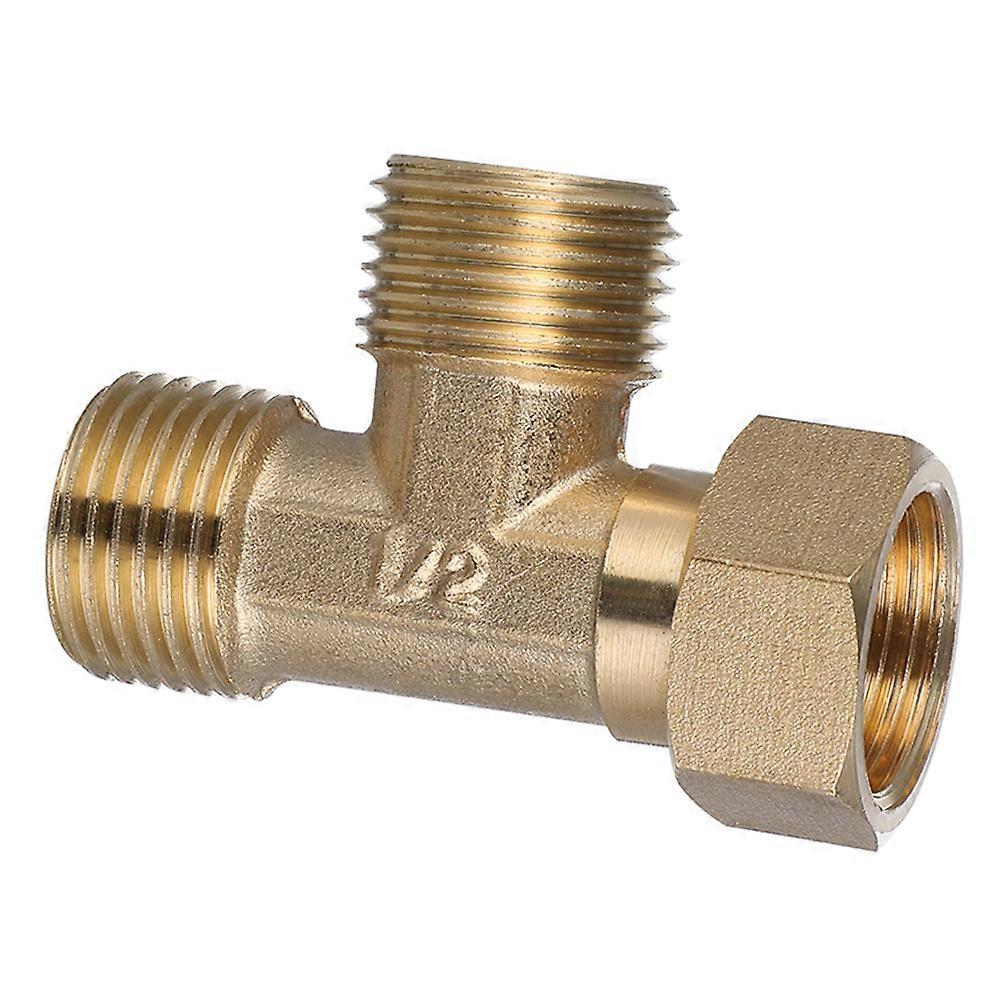 Brass tee Fitting with Gasket for Water Pipe Golden Color Ensures Leak Proof Connection 90 Degree Connector