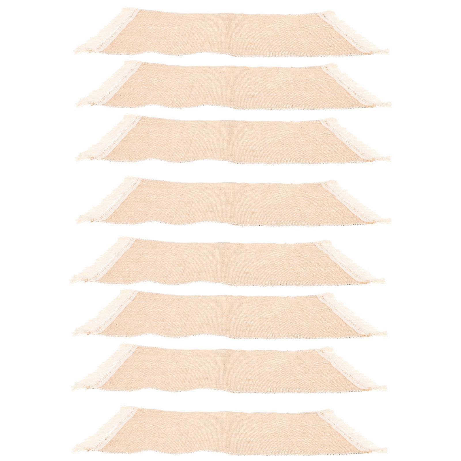 Charming 8Pcs Cloth Placemat Set For Dining And Decoration Purposes In Rustic Light Brown Color For Various Occasions