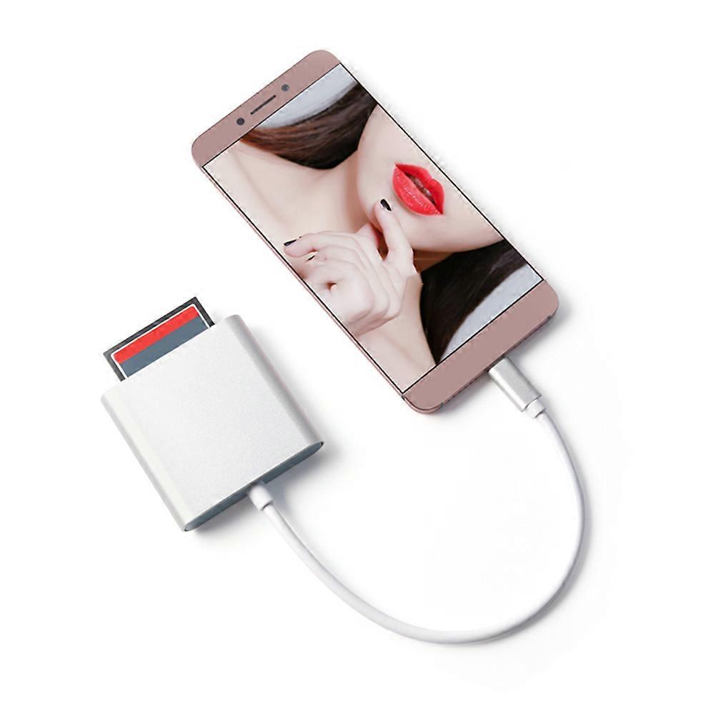 USB- 3 In 1 Kartenleser für die Datenübertragung Silber Kompaktes Design 1Pack
