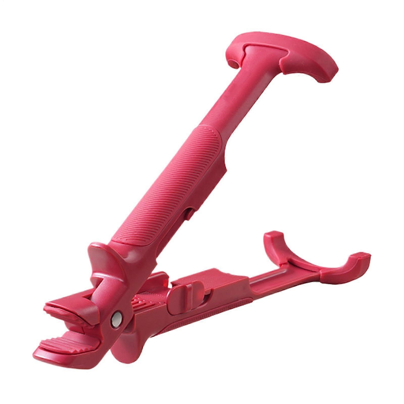 Hot Dish Gripper for Hot Plates, Multifunctional Pot Clamp, 2-in-1 Heat Insulation Kitchen Tool, Wine Red Color