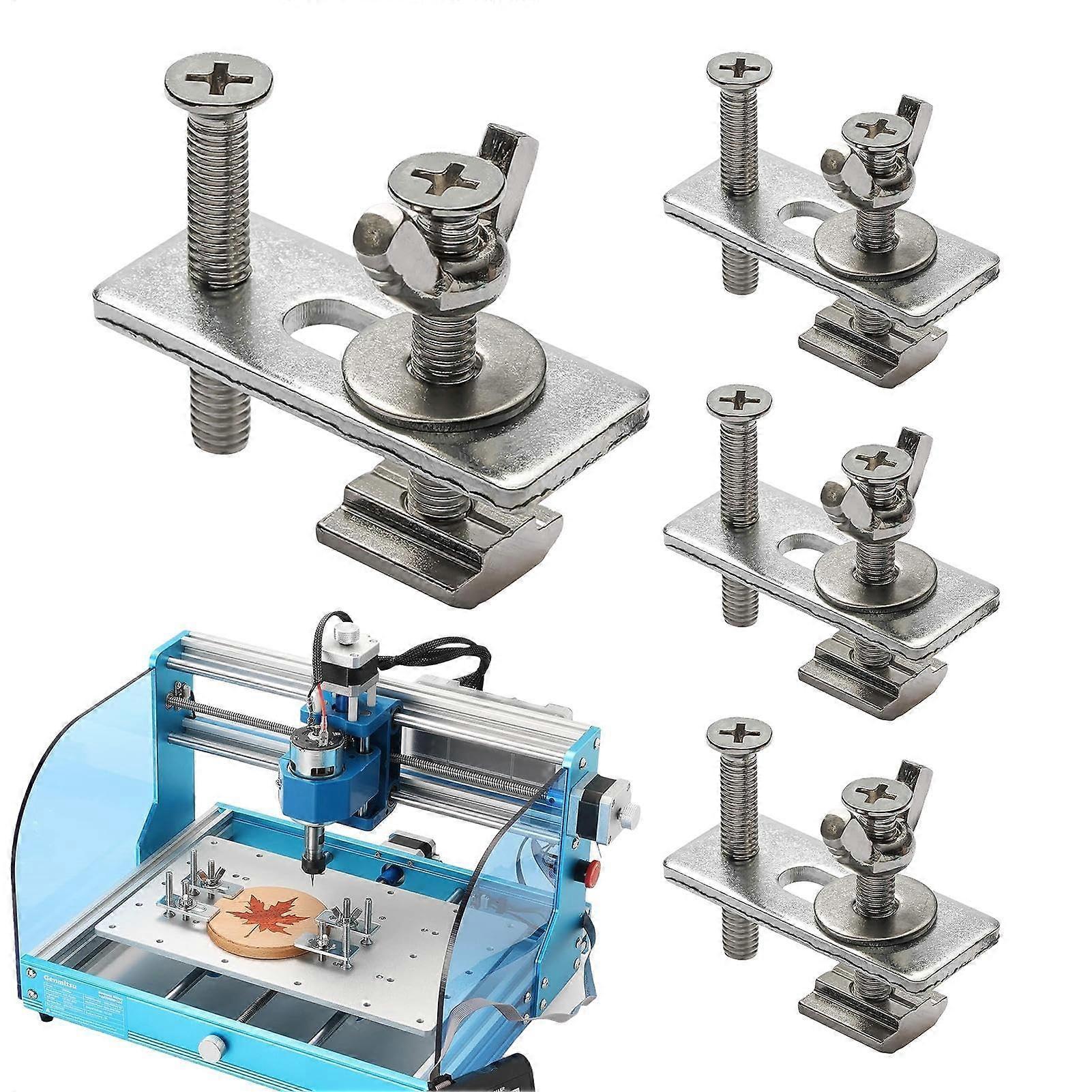 Hold Down Clamps For Woodworking, Portable Rail Clamps, 4 Pack, Engraving Machine Hardware, Secure Workpieces Quickly