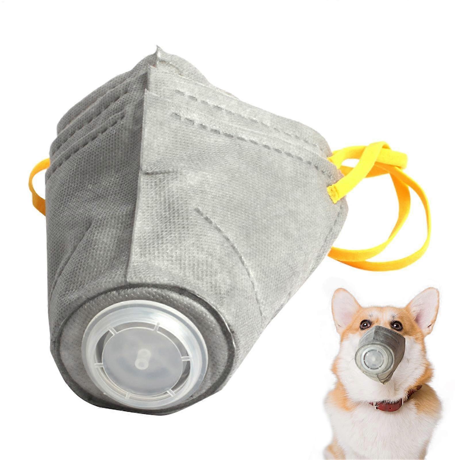 Adjustable dog muzzle with air filter, breathable, respiratory mask (3 pieces)