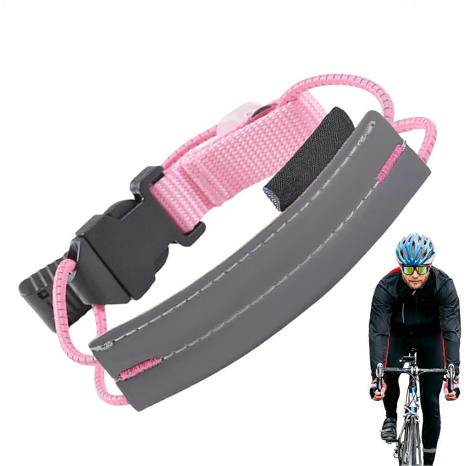 Reflective Bands for Leg, Adjustable Reflective Leg Straps for Night Jogging, Compatible with Arms and Wrists, Rosa