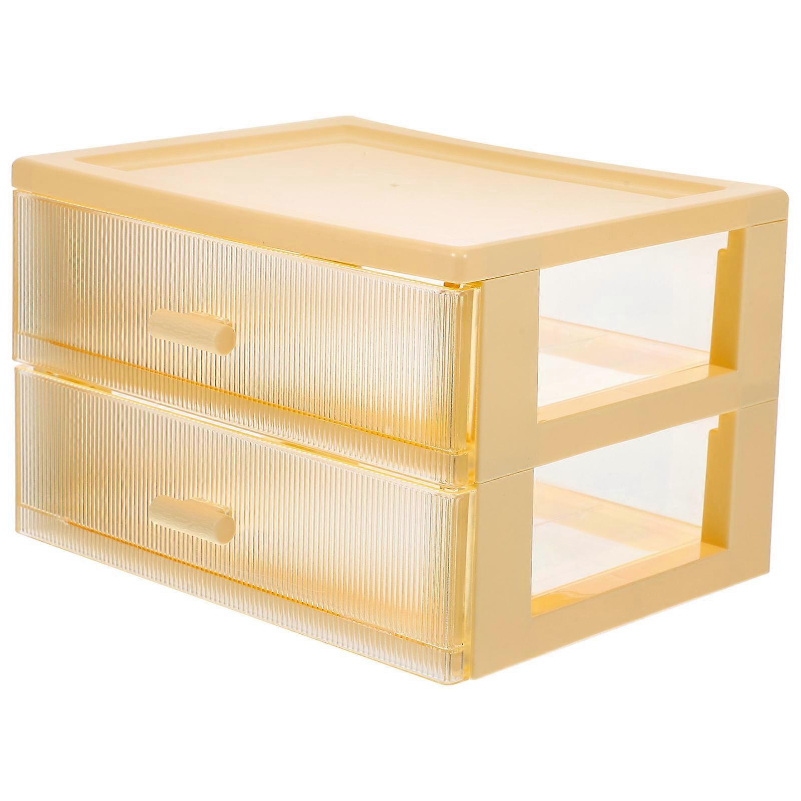 Multi-Layer Organization Drawer Organizer For Desk Accessories Made Of PP In Yellow 1Pcs