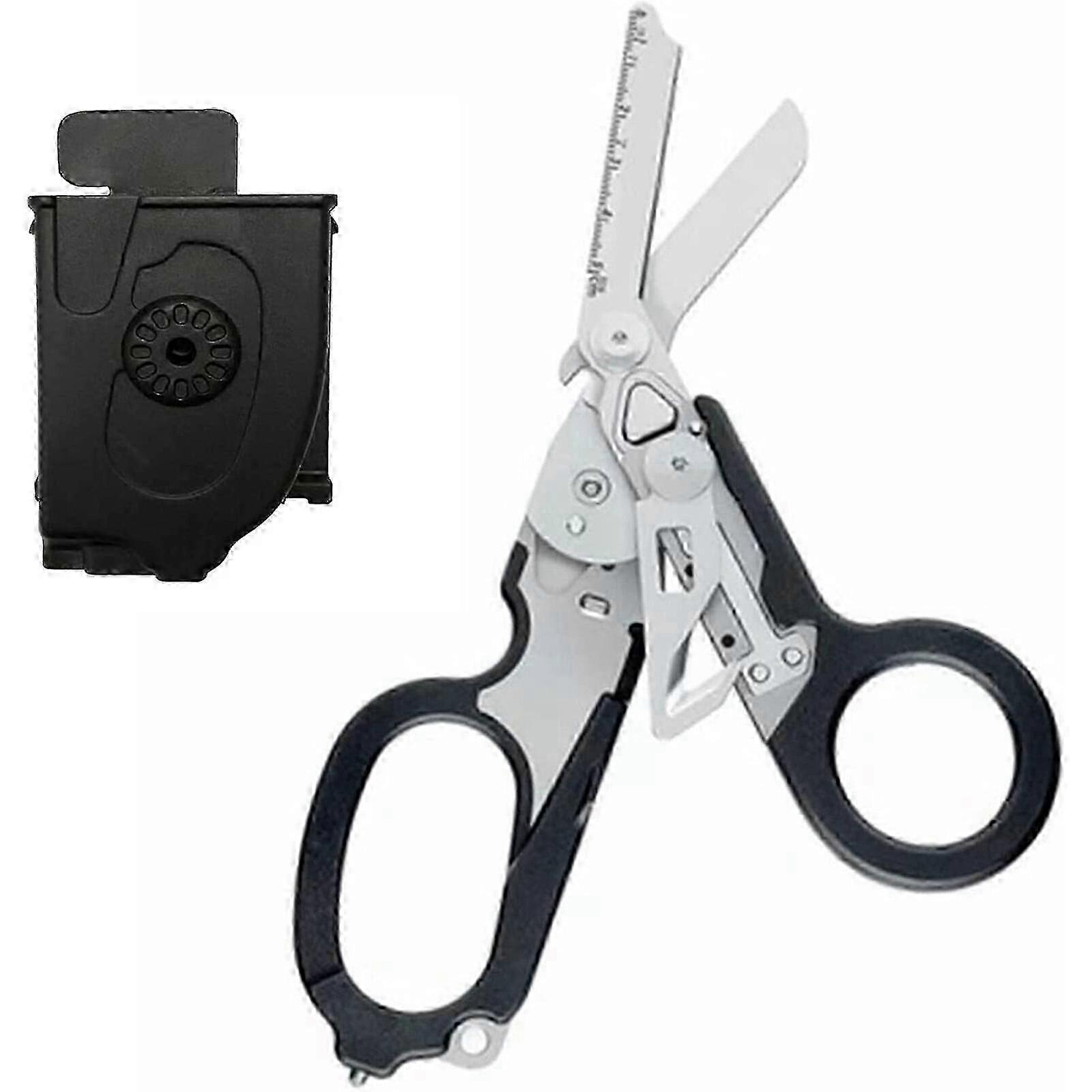 2025 6-in-1 Multi-function Trauma Shears With Holster, Stainless Steel Foldable Emergency Response Shear