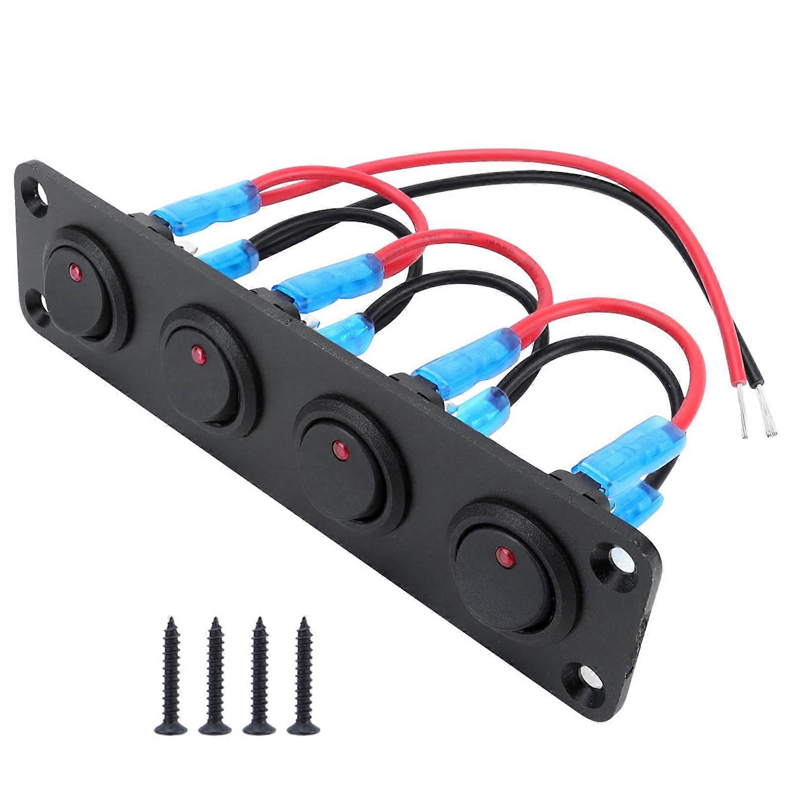 Automobile Marine Red LED Toggle Switch 20A 12V Waterproof Boat Dashboard Control Easy Installation
