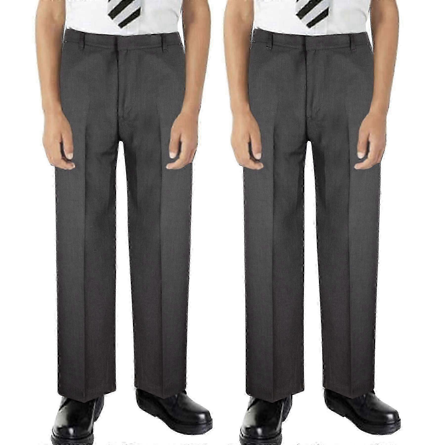 Regular Fit Elasticated School Uniform Pants For Boys