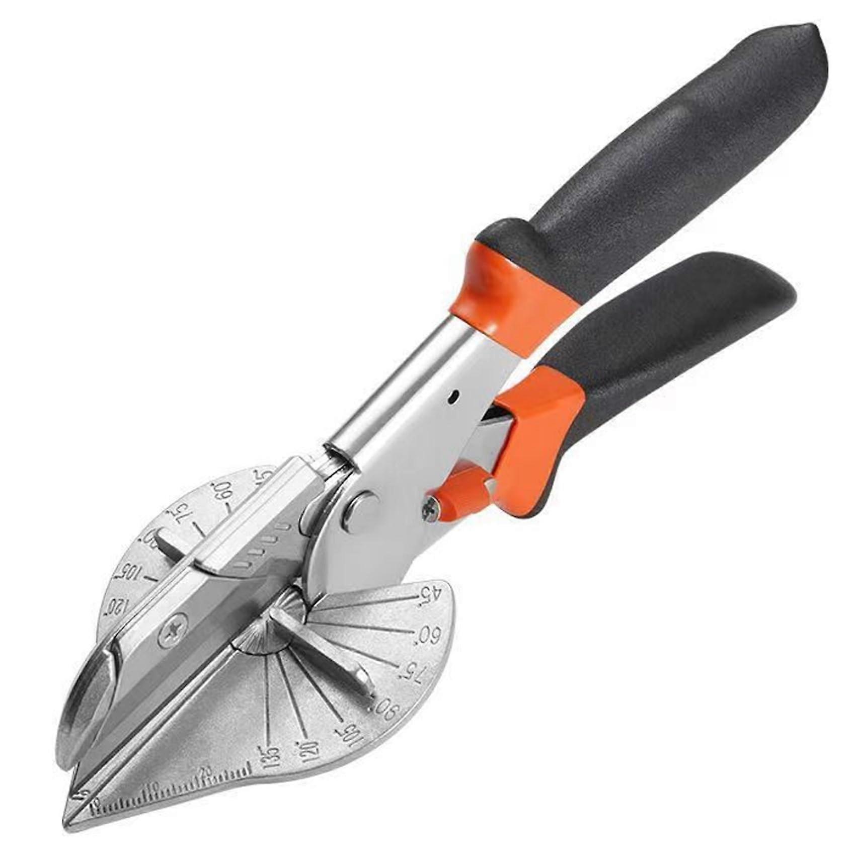 Miter Shears With Adjustable Angle, Safety Lock, Non-Slip Grip For Cutting PVC Pipe, Softwood, Branches, Wires