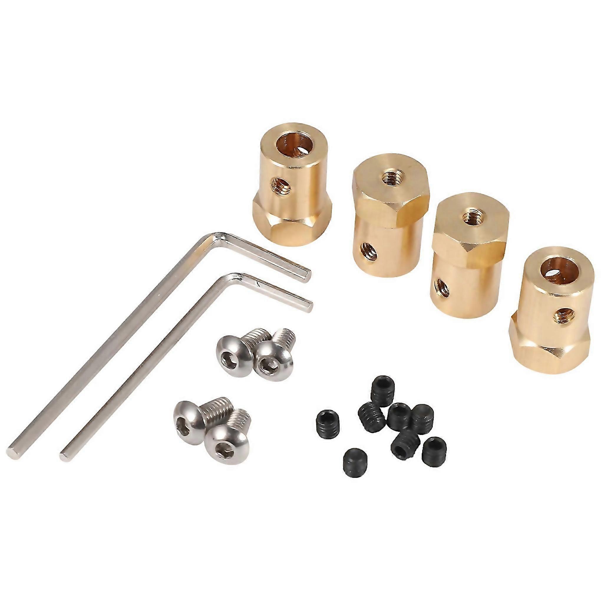 For 4pcs 5mm to 12mm brass combiner wheel hub hex adapter for wpl b14 b16 b24 b36 c14 c24 mn d90 d91