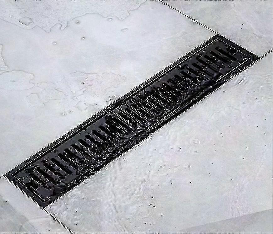 30x10cm Black Stainless Steel Floor Drain