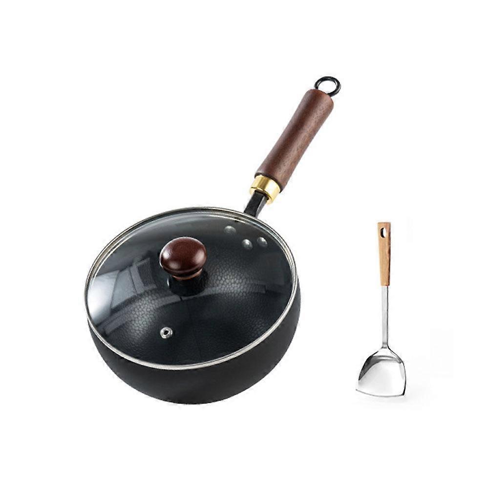 Home Wrought Iron Flat Bottom Pot Handmade Hammer Patterned Multifunctional