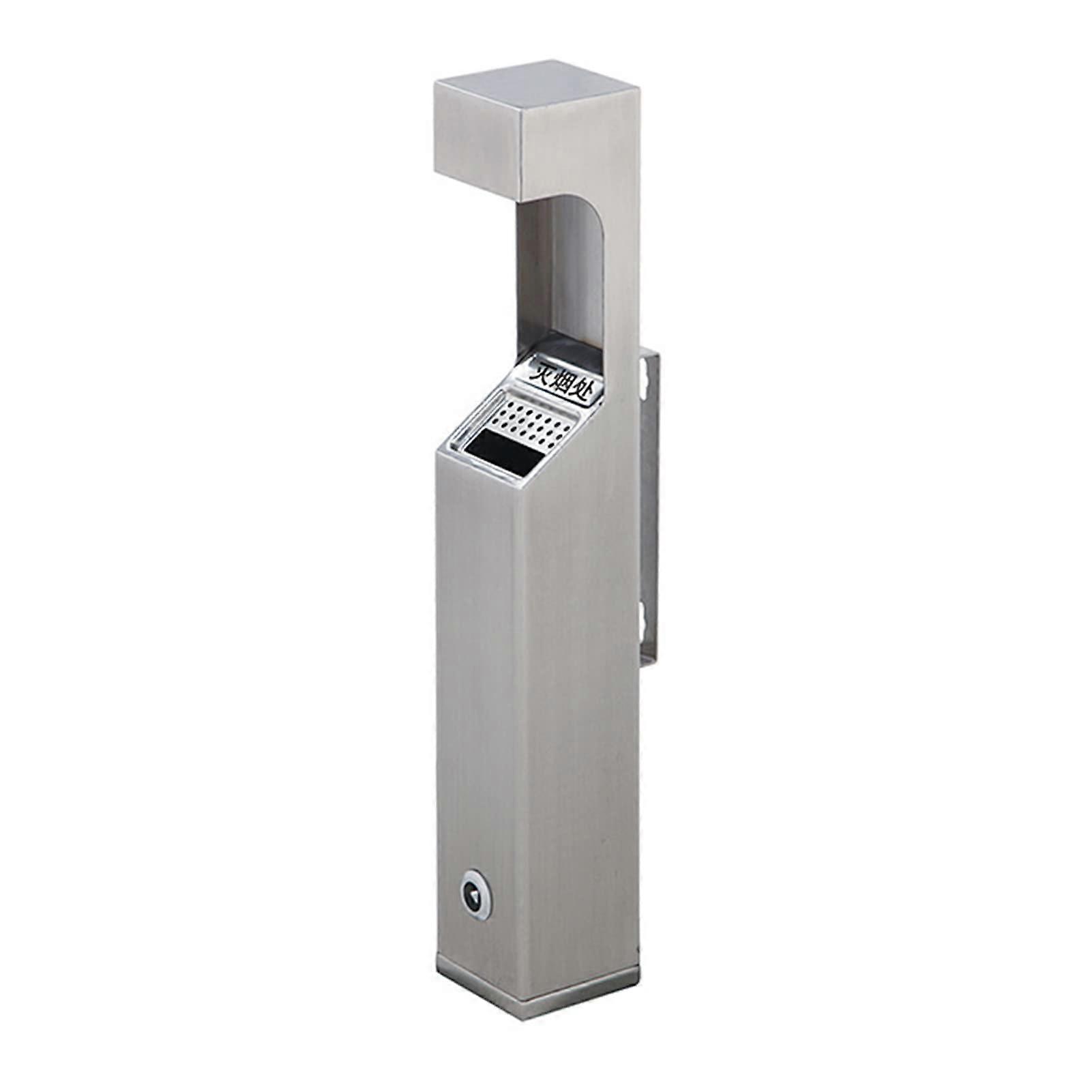 Cigarette Ashtray for Outside,Wall Mounted Cylinder Cigarette Butt Receptacle,Commercial Smokers Outpost Silver5