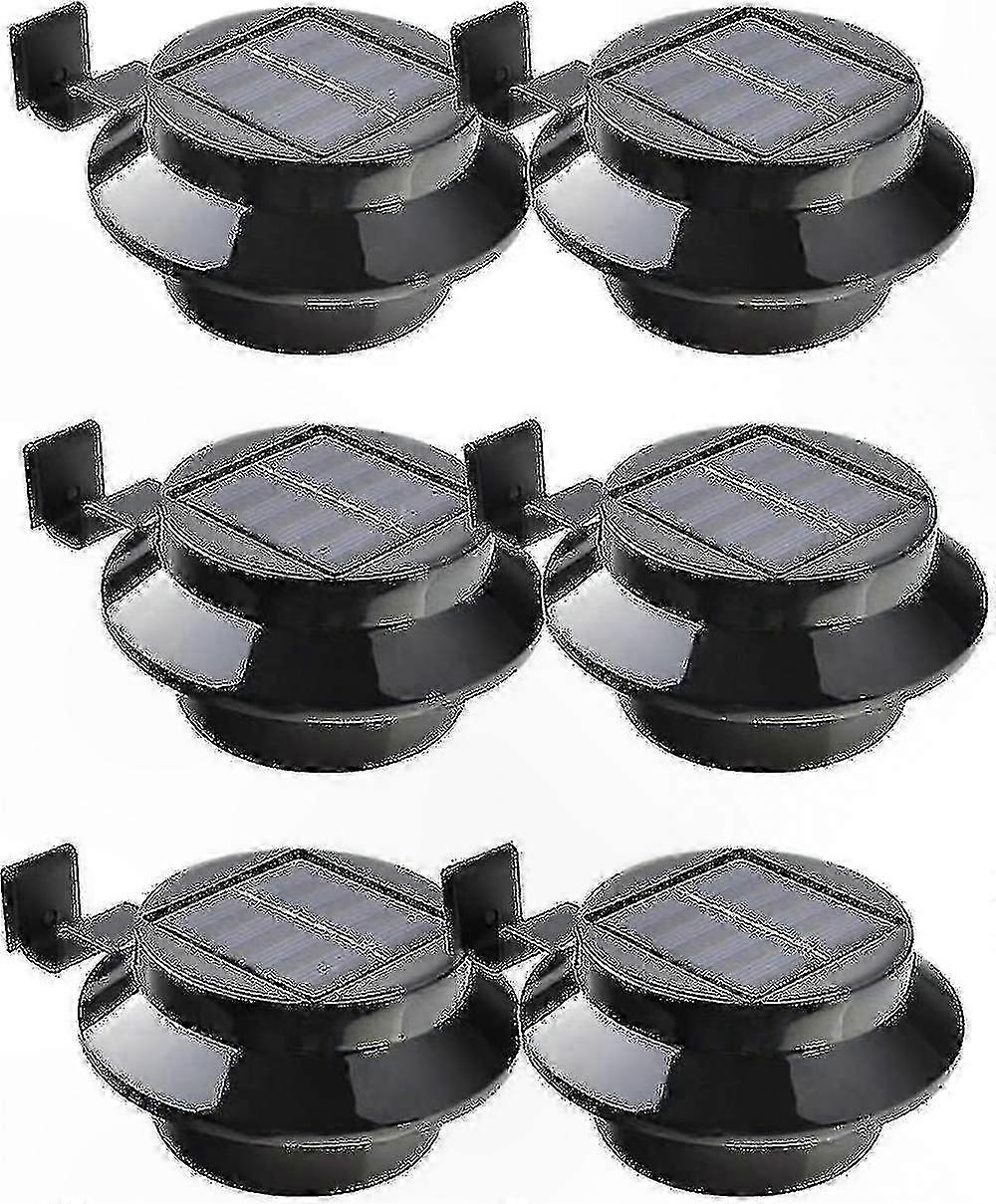 Solar-Powered LED Light Set for Outdoor Use, 6-Pack, Black