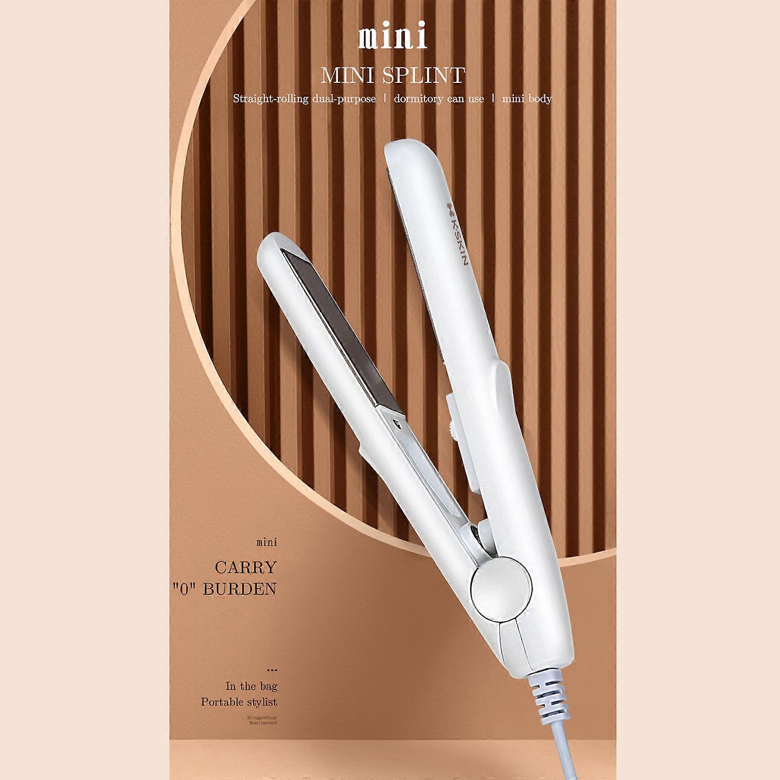 K·SKIN K7 Portable Hair Straightener and Curler for Dormitory Use Straightening and Curling Iron Low Power Ceramic Plate PTC Heating