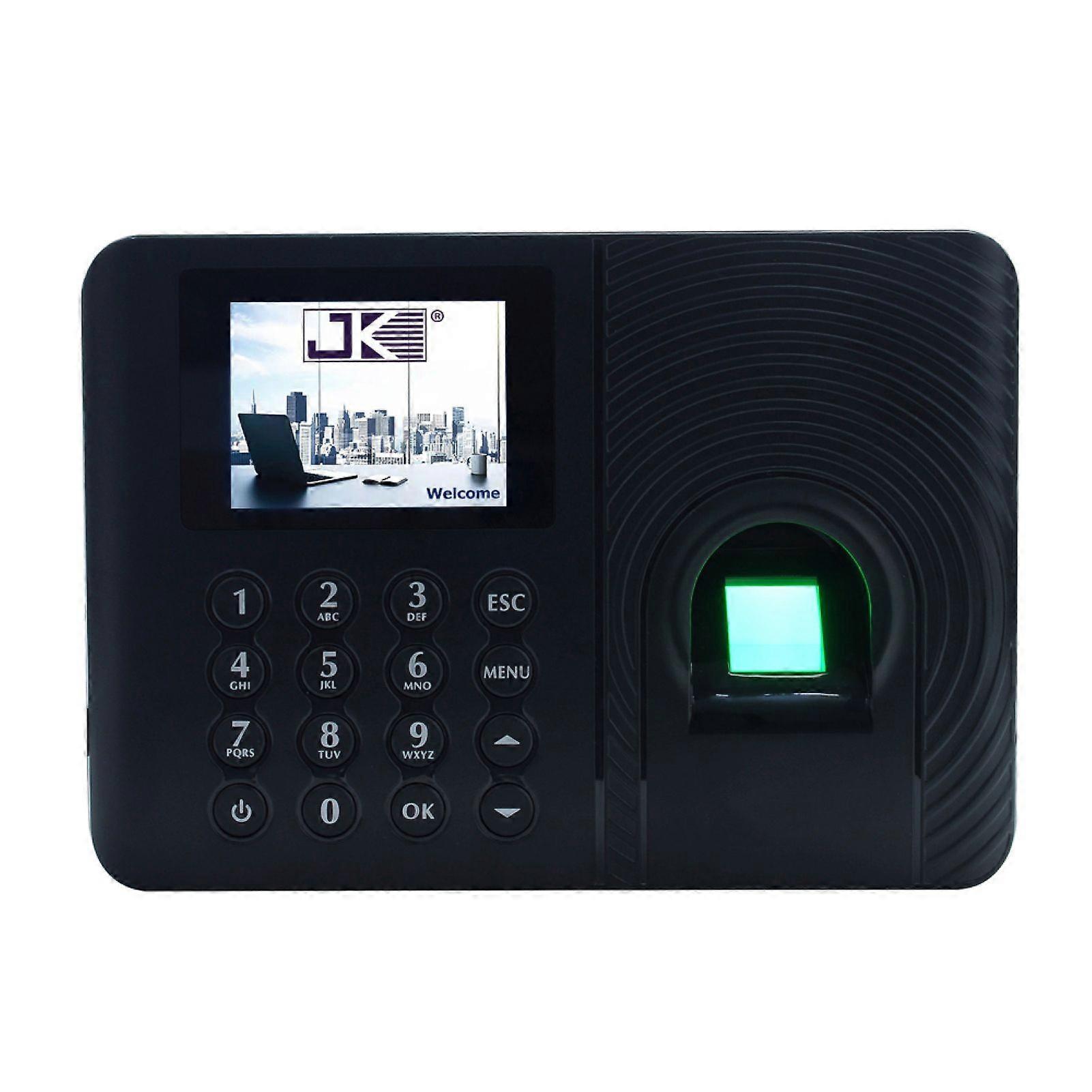 Intelligent Biometric Fingerprint Password Attendance Machine Employee Checking-in Recorder 2.4 inch TFT LCD Screen DC 5V Time Attendance Clock