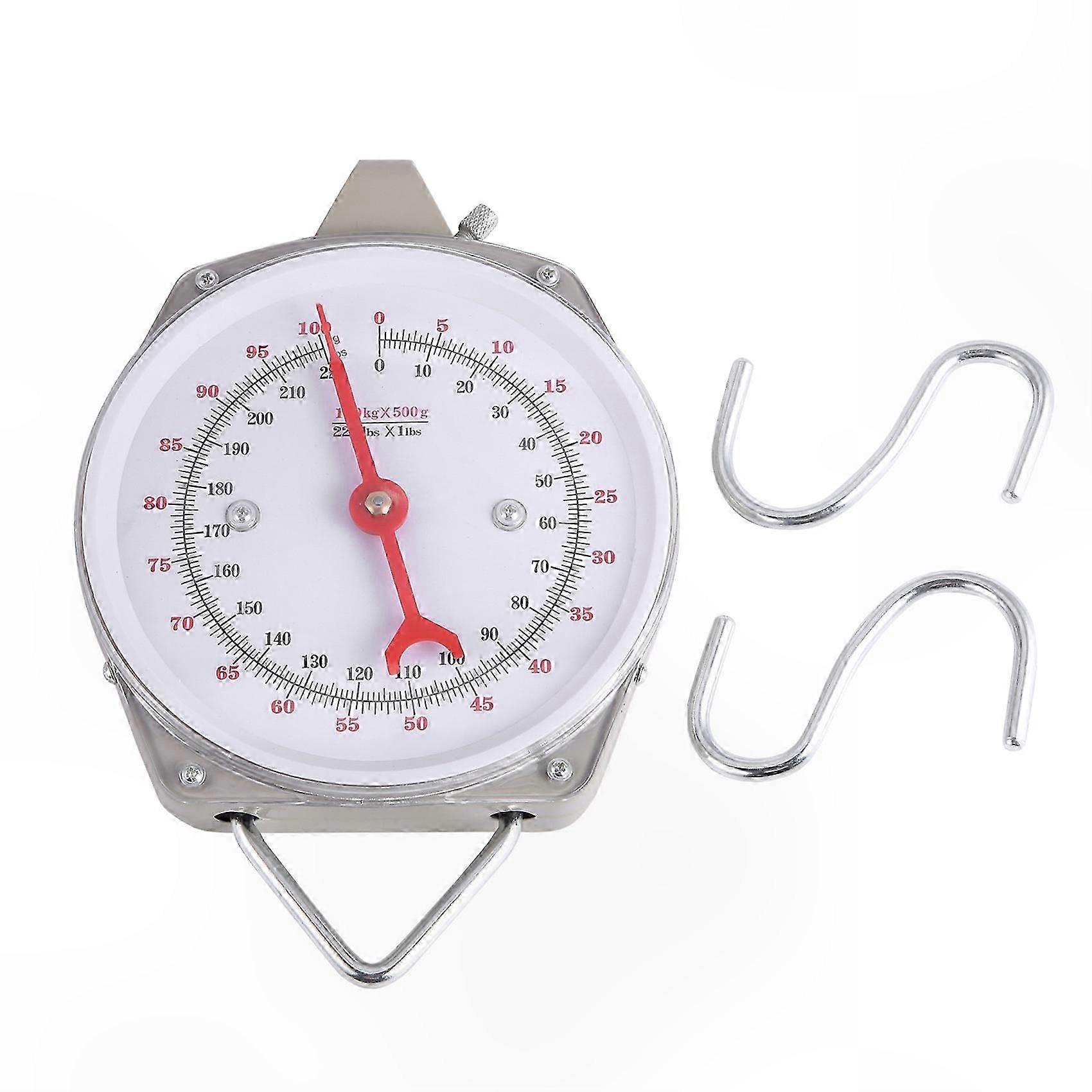 Heavy Duty 220Lbs Hanging Scale with Dual Hooks for Weighing Cargo and Equipment