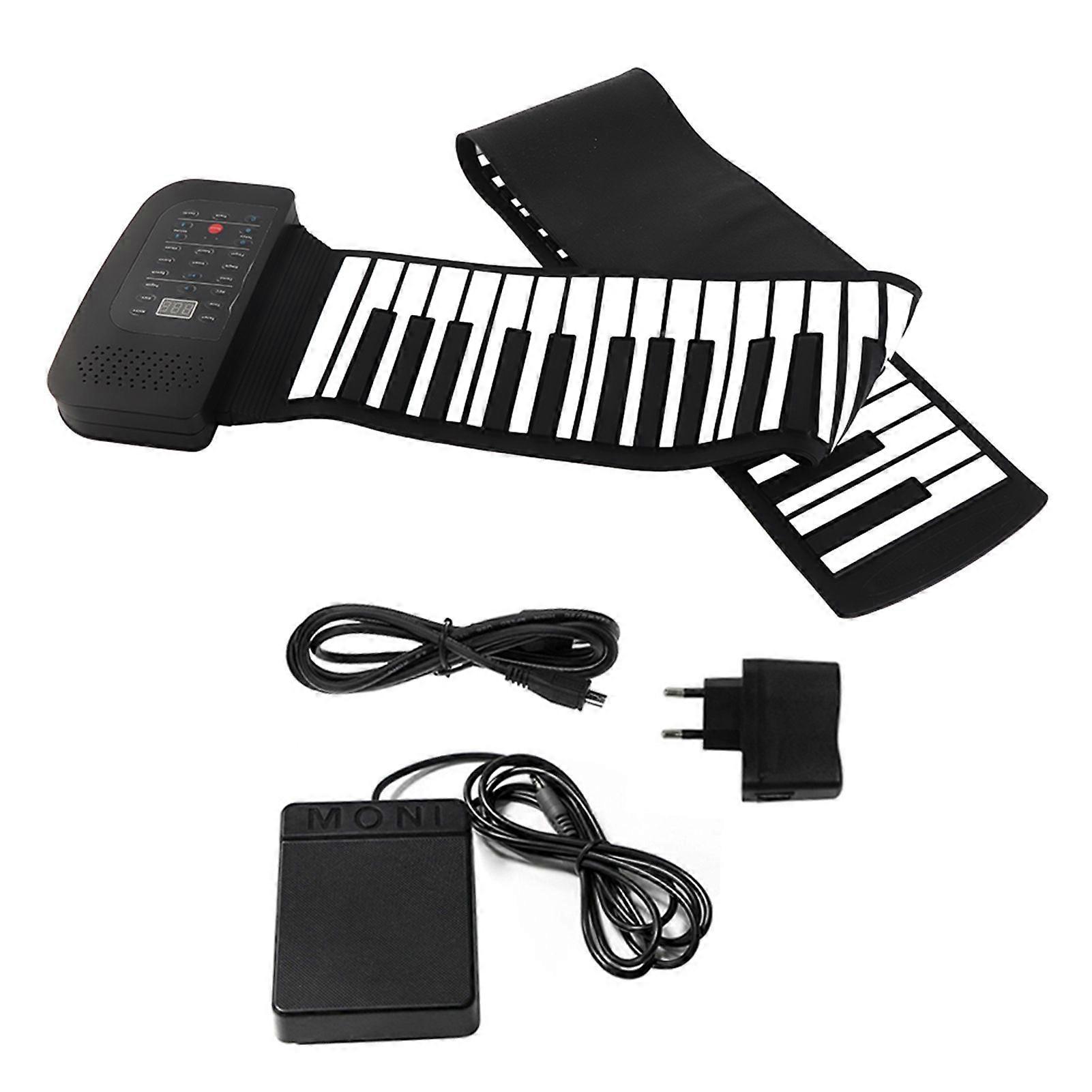 Portable 88 Keys Silicone Flexible Roll Up Piano Foldable Keyboard Hand Rolling Piano with Battery Sustain Pedal
