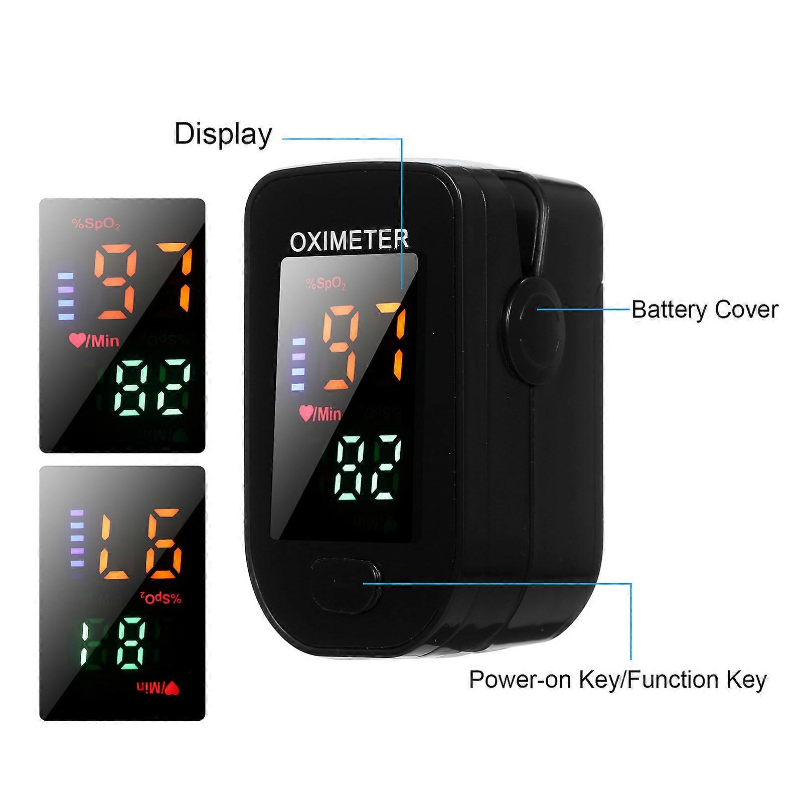 Multi-function Finger Pulse Oximeter Blood Oxygen Sensor SpO2 Monitor Portable Finger Pulse Oximeter for Home Sports Travel
