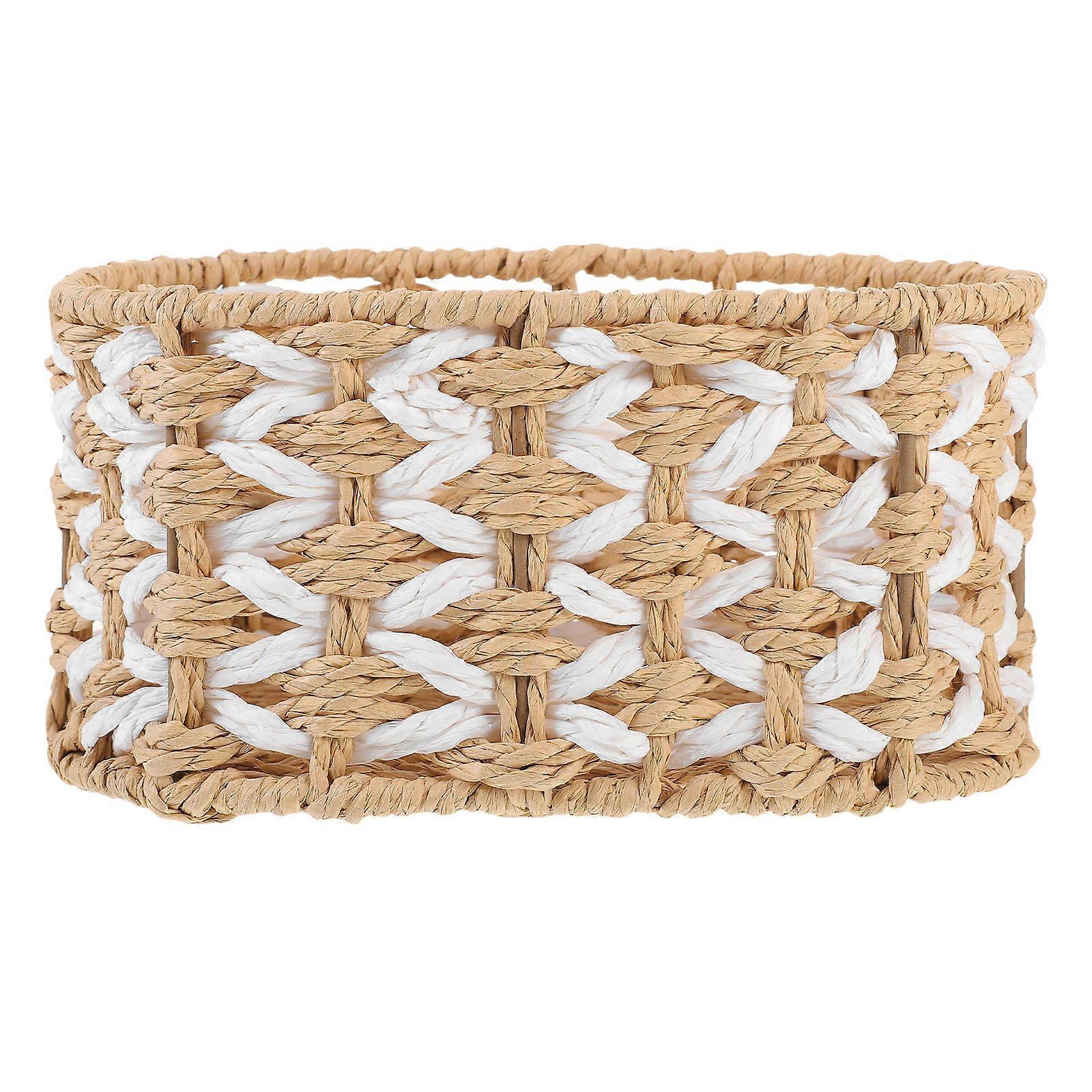 Vävda Diverse Korg Skrivbord Hushållsartiklar för vardagsrum Pappersjärn Diverse Färg Dekoration 1st