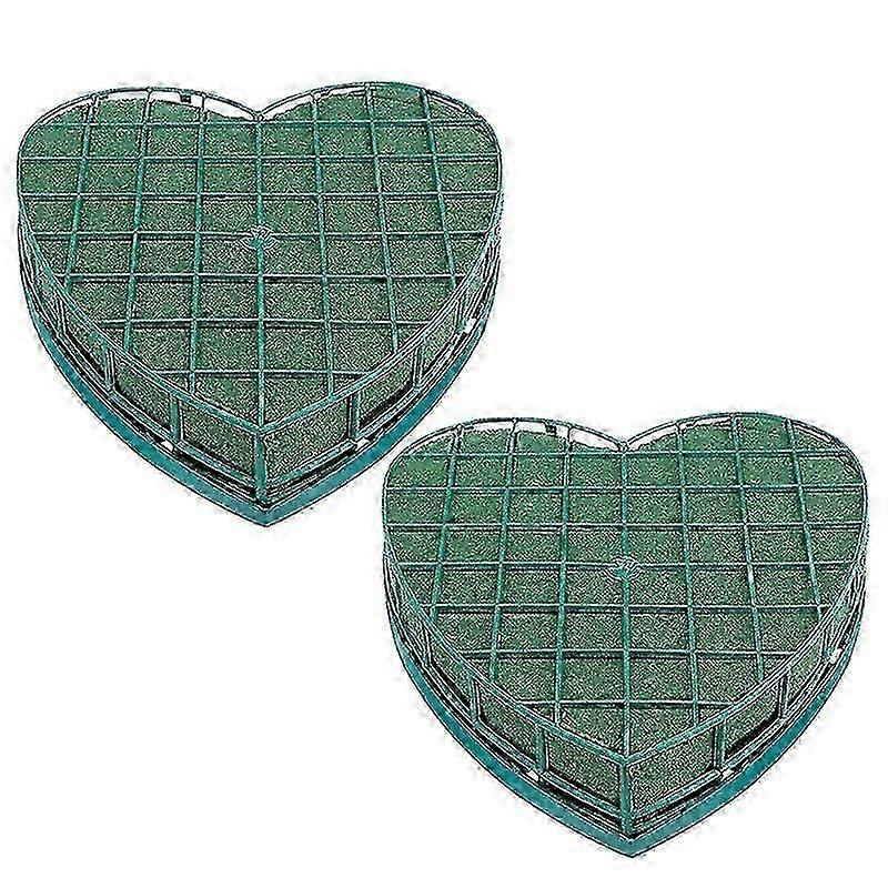 2Τμχ Floral Foam Θήκη Λουλουδιών σε Σχήμα Καρδιάς με Floral Foam συμβατό Wedding Centerpiece Party Ca