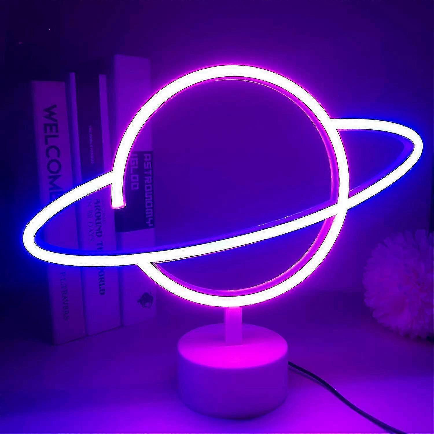 Planet Light Neon Signs Led Desk Decor Led Neon Sign Night Light With Base