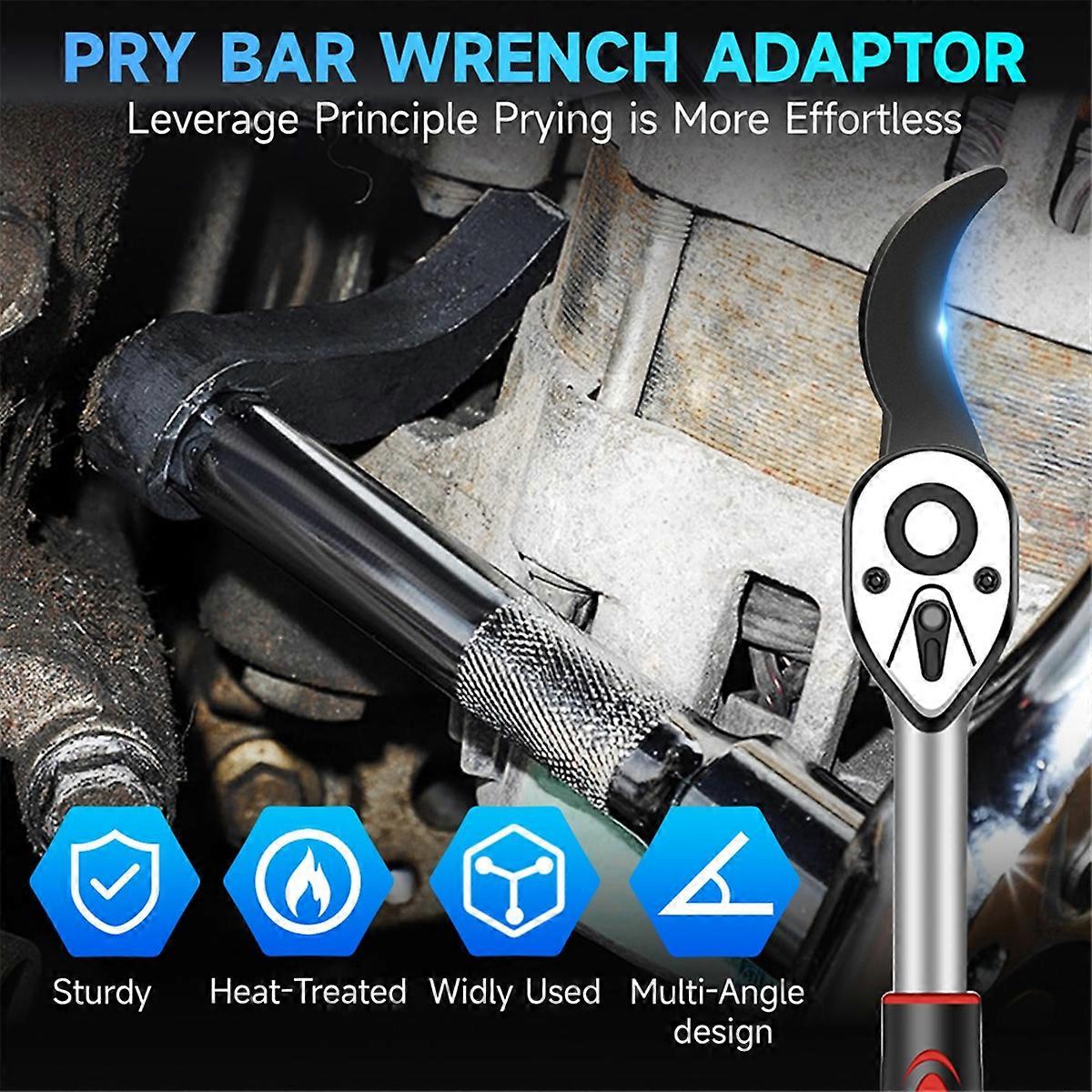 2PCS Angle Type Half Axle Disassembly Tool,Drive Pry Bar Adapter for Open-End Wrenches Disassemblin