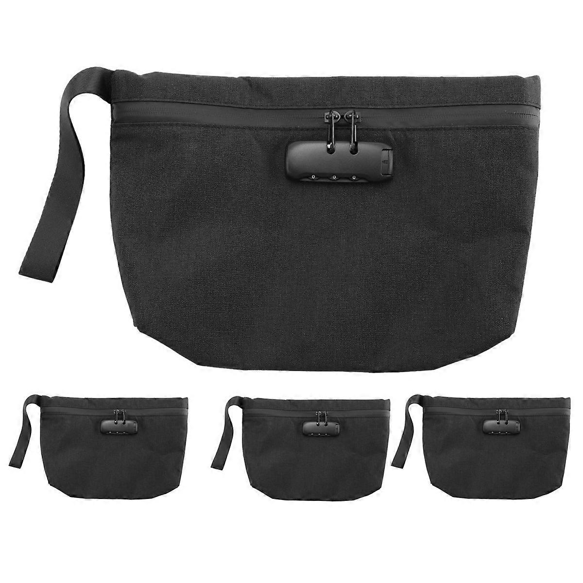 4X Money Bag with Lock,11X7.5in Money Pouch for Travel Storage, Smell Proof Bag with Zipper for Cash