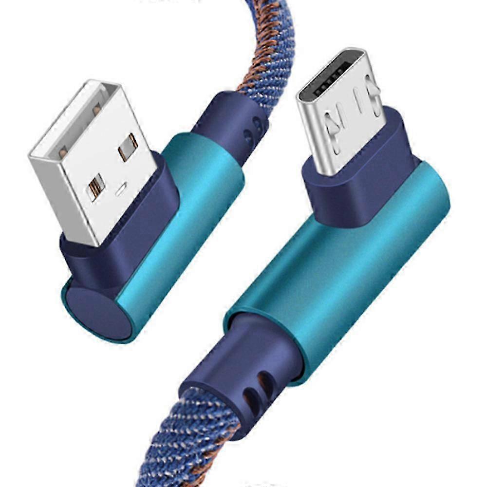 Dual Bend Data Cable Fast Charging Line Micro Port Cord USB For Mob...