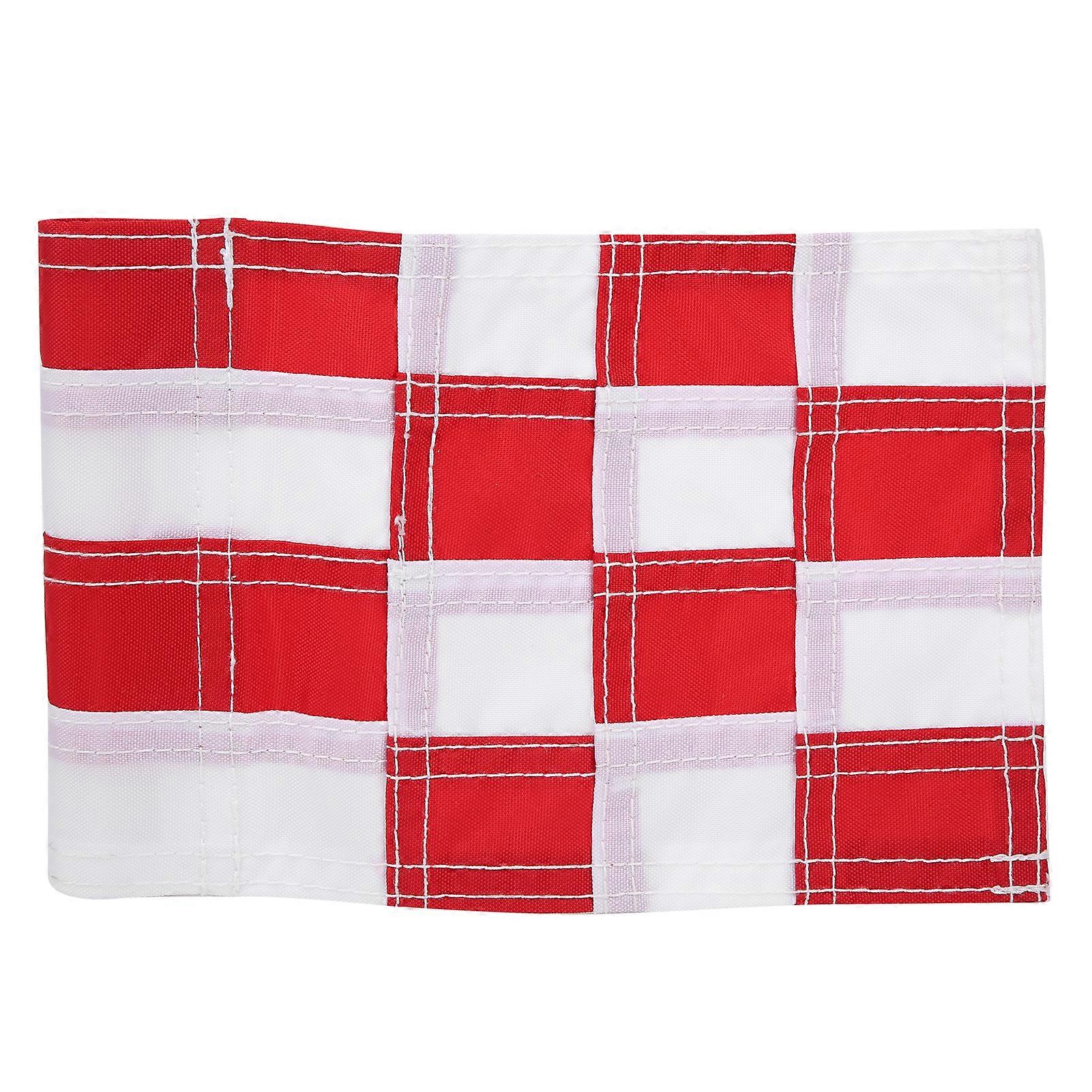 Checkered Backyard Practice Golf Hole Pole Cup Golf Putting Green Flags Flagsticks(Red &amp; White )