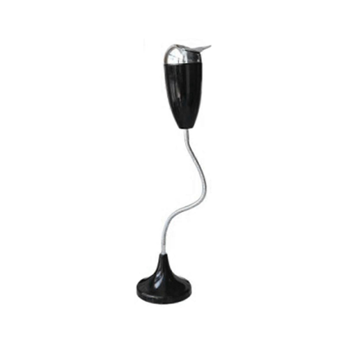 Floor Adjustable Vertical Ashtray with Lid Bendable Pipe Black
