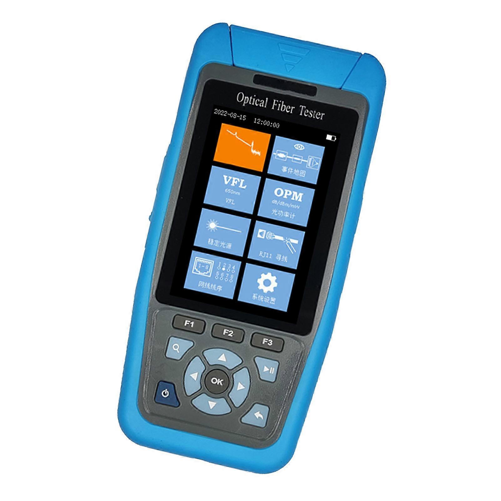 Optical Fiber Tester 1550nm 22dB SM OTDR Power Meter VFL 3.5" LCD