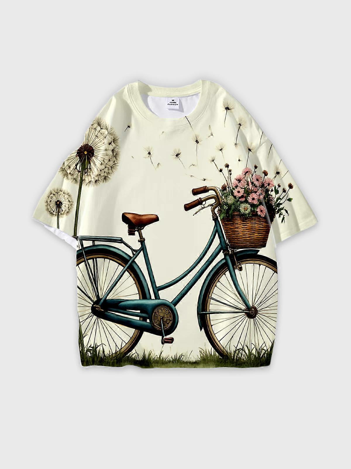 T-Shirt Short Sleeve Round Neck, Summer Casual Loose Graphic Tee, Unisex Pattern V3423