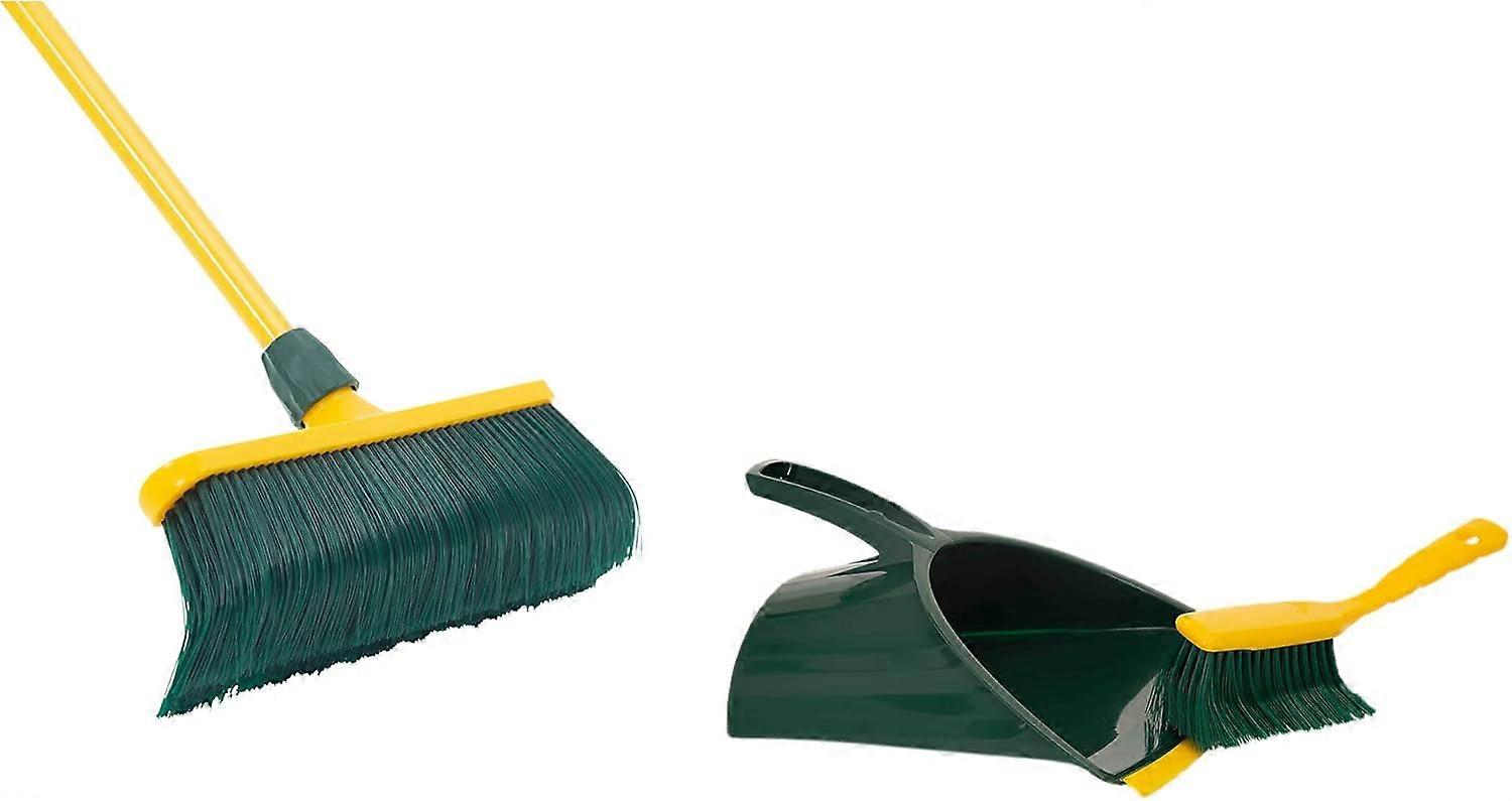 Set di scope ad artiglio 40 cm in plastica con manico telescopico, set di spazzamento, setole curve, scopa da giardino, scopa da strada, scopa spazzante (set scopa + paletta, artiglio