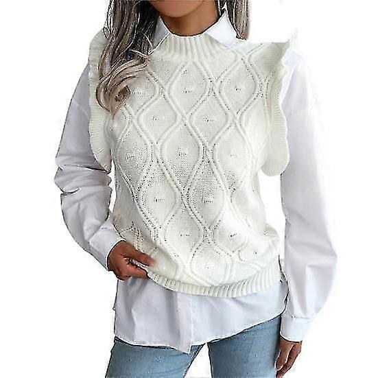 Knitted Waistcoat Rhombus Pattern Cold Resistant Skin-touching Classic Simple Casual Lady Pullover Sweater Vest Streetwear