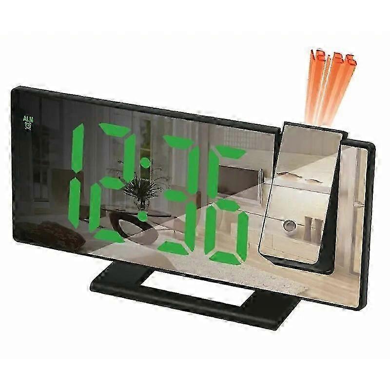 LED Digital Alarm Clock Projection Clock Projector Ceiling Clock with Time Temperature Display Backlight Snooze Clock Room Decor