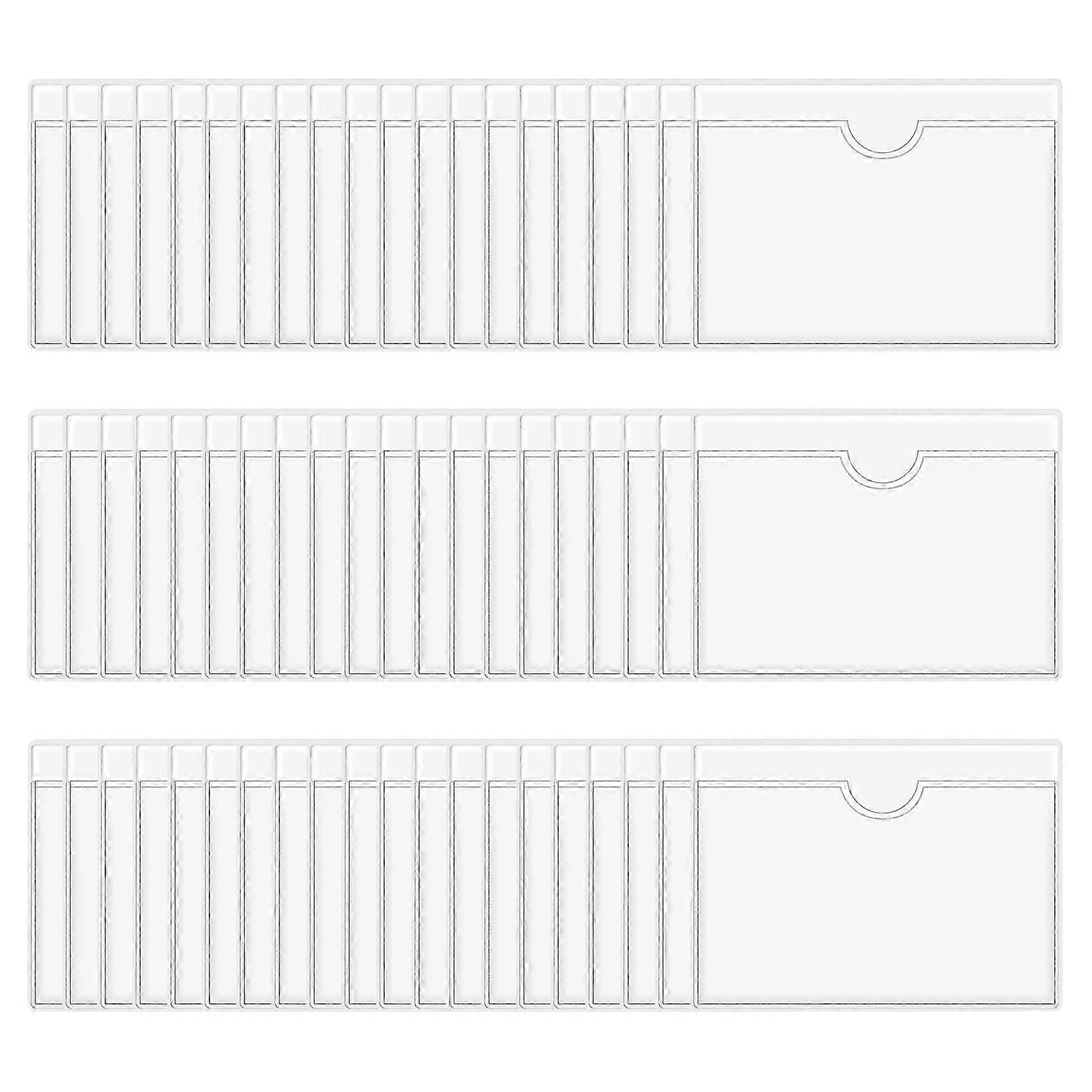 60Pcs Self-Adhesive Label Holder Card Pockets for Library Card Holders with Top Open