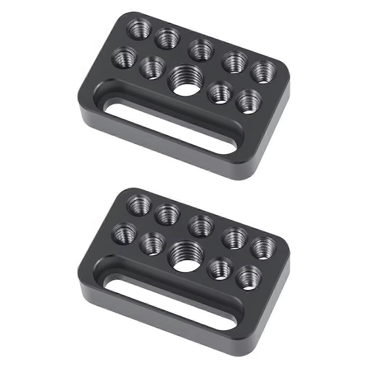 2PCS Multi-Functional Cheese Plate with 1/4" & 3/8" Threads,Porous Connection Quick Installation Board for Camera Cage